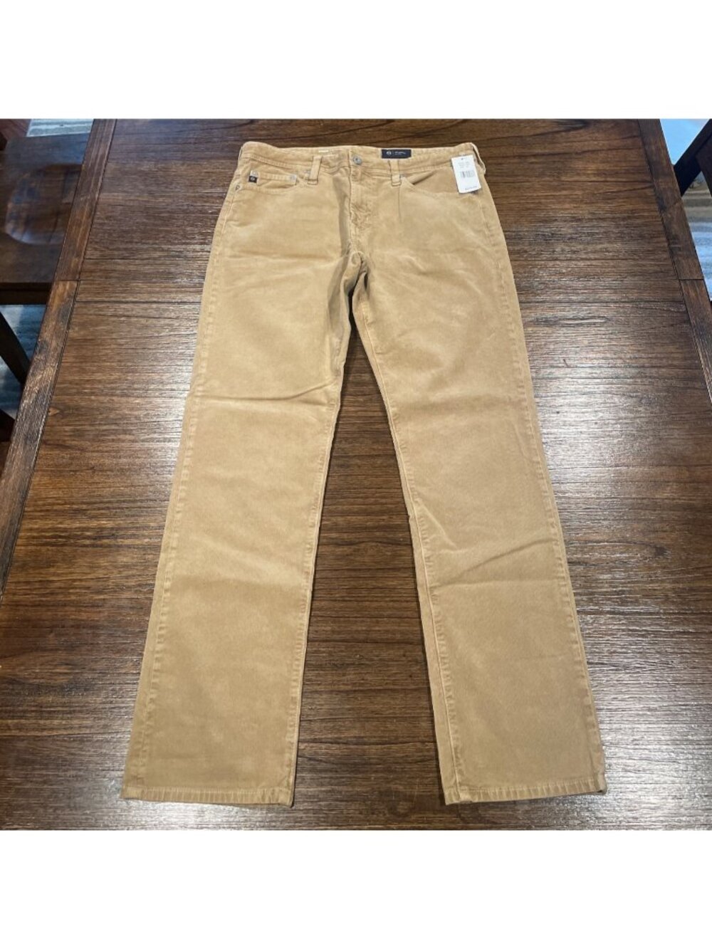 AG Everett Slim Straight Corduroy Pant 32x31.5 Tan Truffle Stretch Fall Casual